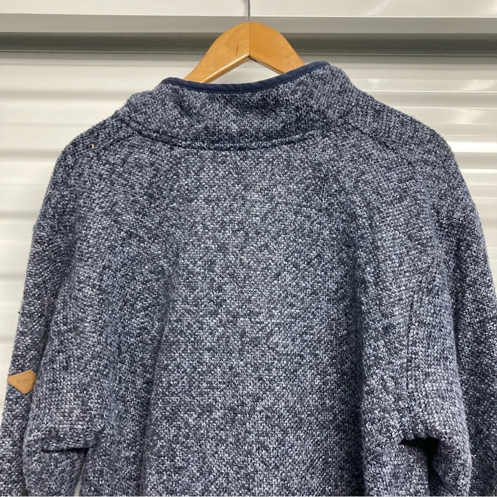 Orvis Heathered Blue Zip-Up Sweater - Picture 12 of 13